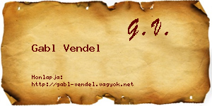 Gabl Vendel névjegykártya